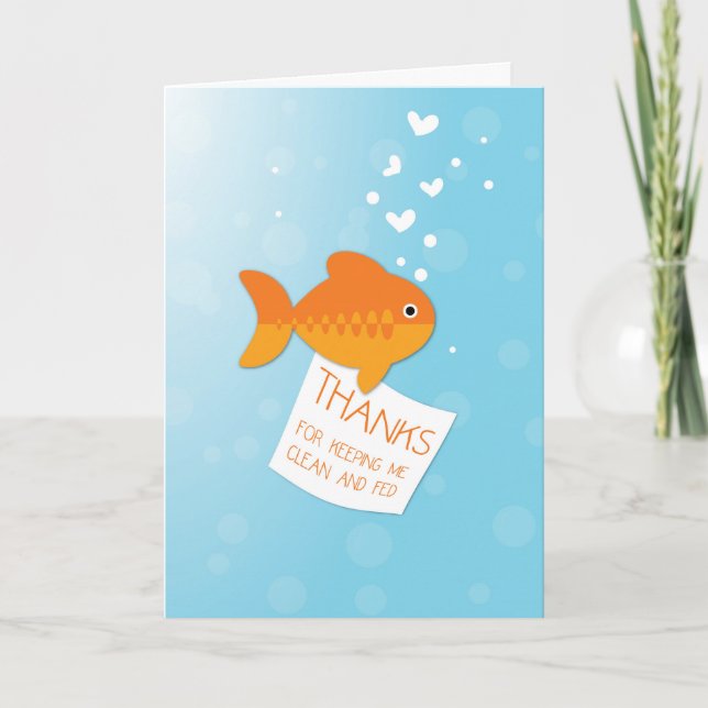 Thanks For Feeding Fish Thank You Card (Front)