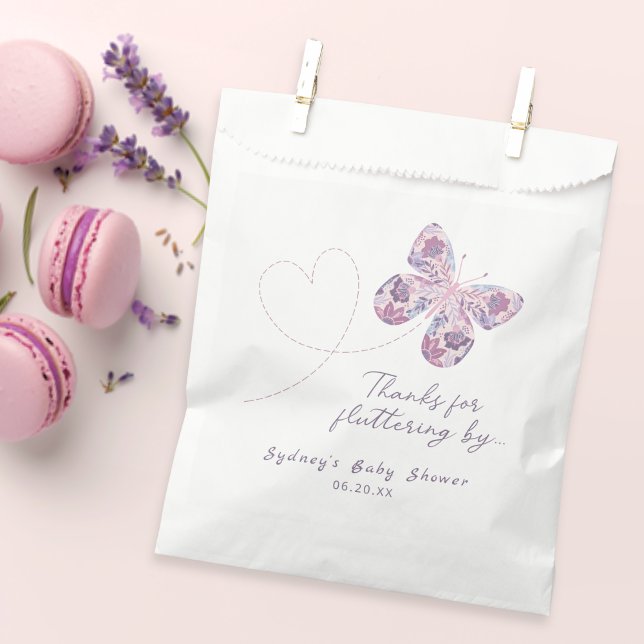 Thanks For Fluttering By - Floral Butterfly  Favour Bag (Creator Uploaded)