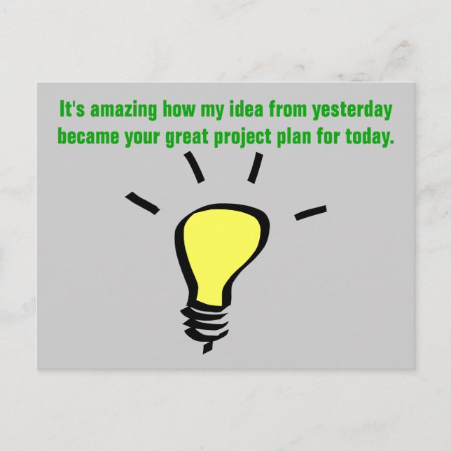 Thanks for giving me credit for that idea postcard (Front)