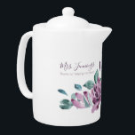 Thanks For Helping Me Bloom Tea Pot<br><div class="desc">Show appreciation with this lovely watercolor floral, "Thanks for helping me bloom" tea pot! Perfect for teachers! Matching mug available!</div>