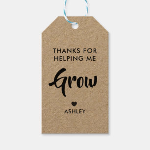 Thanks for Helping Me Grow Gift Tag, Kraft Gift Tags