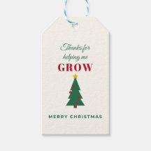 Thanks for Helping Me Grow Teacher Christmas Gift