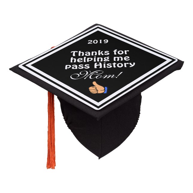 Thanks For Helping Me ~ Personalized Graduation Cap Topper (Angled)