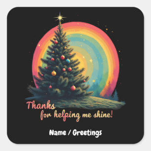 Thanks for Helping Me Shine Heartfelt Gratitude Square Sticker