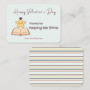 Thanks for Helping Me Shine Teacher Card