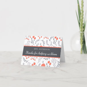 Thanks For Helping Us Bloom Teacher Thank You Card