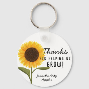 Thanks for Helping Us Grow! Sunflower Teacher  Keychain