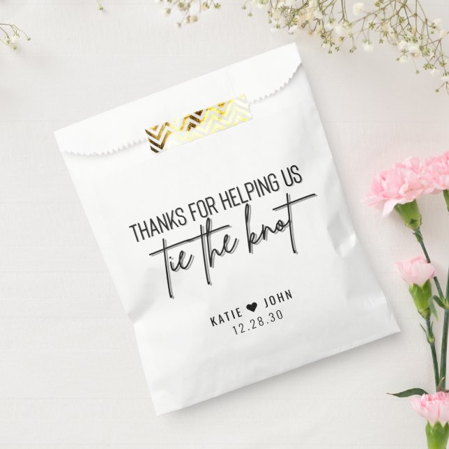 Thanks for helping us Tie the Knot Calligraphy  Favour Bag (Sealed)