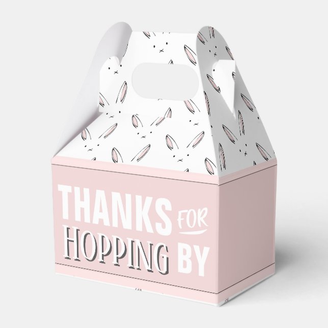 Thanks for Hopping By Bunny Rabbit Happy Easter Favor Box (Front Side)