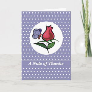 Thanks for Listening Butterfly on Red Rose Bud Card