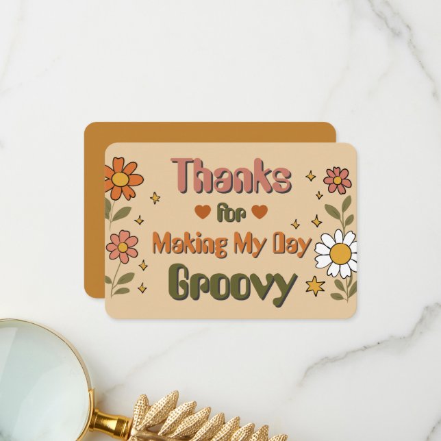 Thanks for Making My Day Groovy Card (Front/Back In Situ)