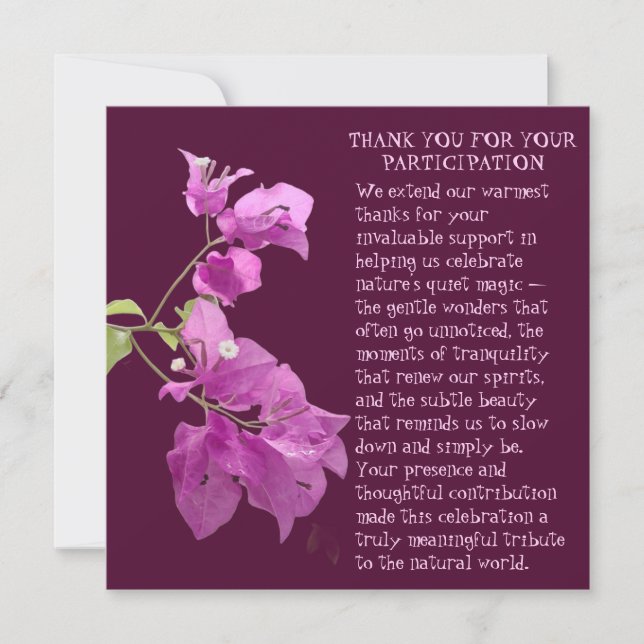 THANKS FOR NATURE EVENT PARTICIPATION (Front)