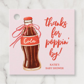 Thanks for Poppin' By Retro Soda Pop Baby Shower Favour Tags