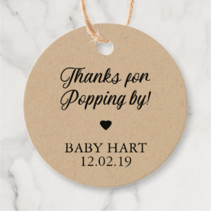 Thanks for Popping By Baby Shower Favour Favour Ta Tags