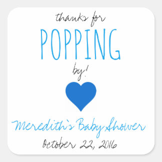 Thanks for Popping By! Baby Shower Favour Sticker
