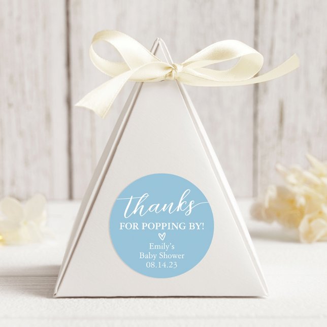 Thanks for Popping By Baby Shower Popcorn Classic Round Sticker (Creator Uploaded)