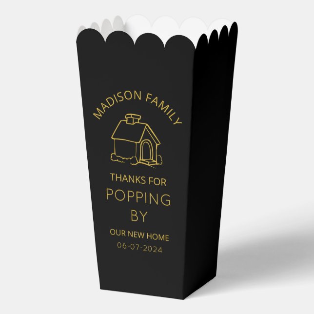  Thanks for Popping By Housewarming Party Popcorn Favor Box (Back)