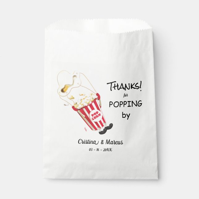 Thanks for Popping By Popcorn Event Favour Bag (Front)
