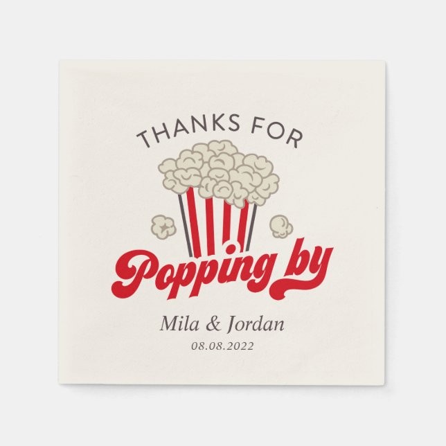 Thanks For Popping By Popcorn Napking Napkin (Front)