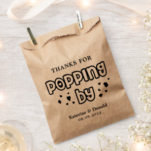 Thanks for Popping By Popcorn Wedding Favour Bag