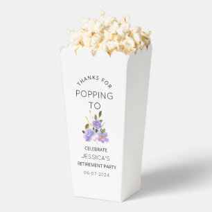 Thanks for Popping By Retirement Party Popcorn Favor Box