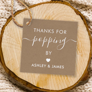 Thanks for Popping By Tags, Wedding Kraft Favour Tags