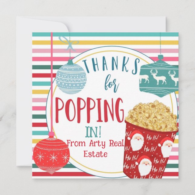 thanks for popping in open house popcorn gift (Front)