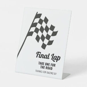 Thanks for Racing By Race Car Party Sign