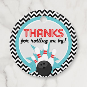 Thanks for Rolling on By Bowling Favour Tags