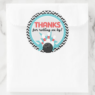 Thanks for Rolling on By Bowling Round Stickers