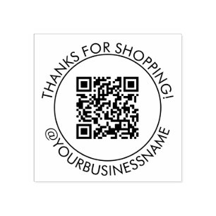 Thanks For Shopping Your QR Code Rubber Stamp