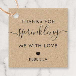 Thanks for Sprinkling Me With Love Gift Tag, Baby Favour Tags