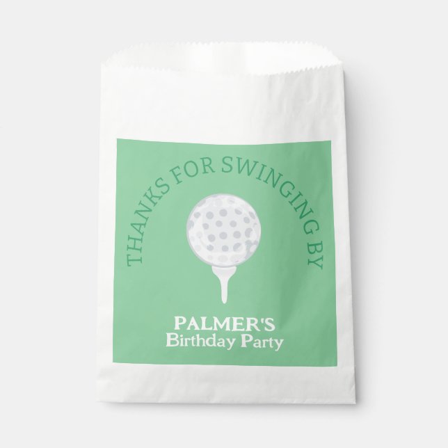 Thanks For Swinging By Golf Party Thank You Favour Bag (Front)