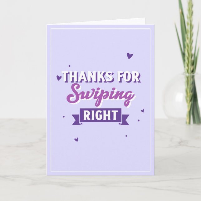 Thanks for Swiping Right Funny Modern Valentine Ho Holiday Card (Front)