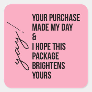 Thanks for the purchase sticker