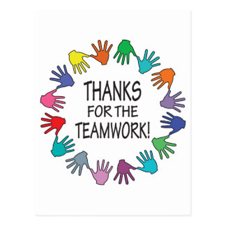 teamwork appreciation thanks team quotes card thank employee recognition cards zazzle gifts work leader ca postcards invitations postcard motivational message