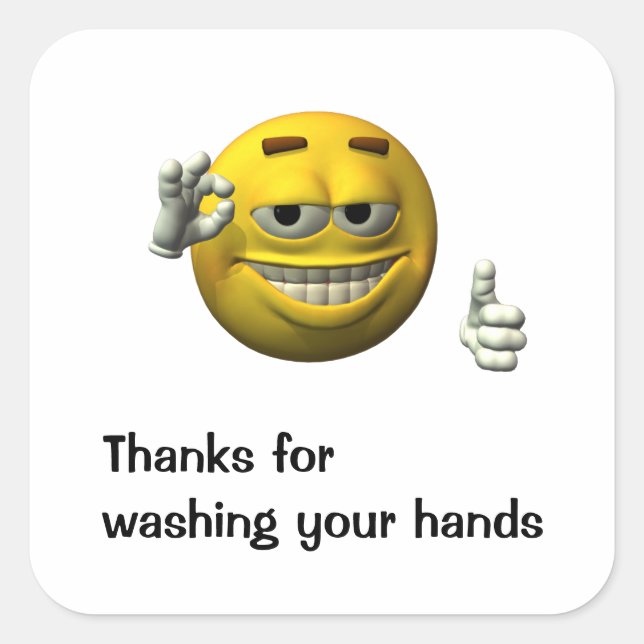 Thanks for washing your hands square sticker (Front)