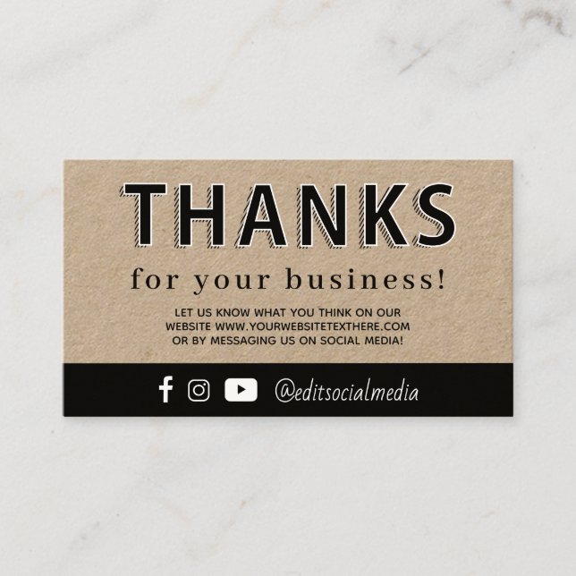 Thanks For Your Business Card (Front)