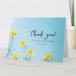 Thanks For Your Purchase Floral Business Package  Thank You Card