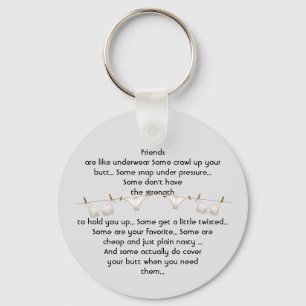 Thanks Friend are like Underwear Fun Quote Keychain