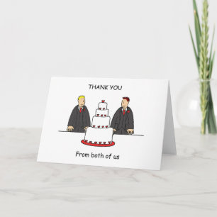 Thanks from both of us, two grooms. thank you card