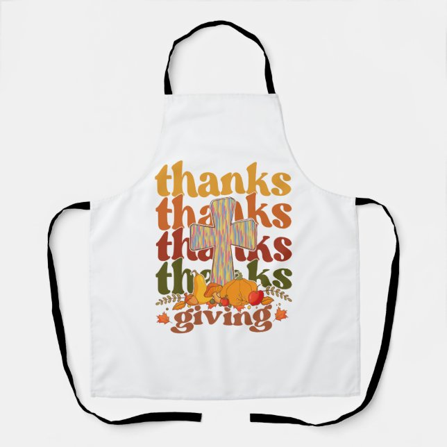 Thanks Giving Cross Pumpkin Apron (Front)