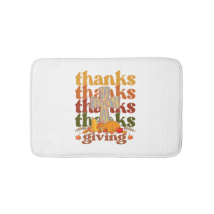 Thanks Giving Cross Pumpkin Bath Mat
