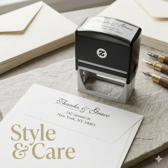 Thanks Grace Wedding Return Address Self-inking Stamp (Thanks Grace Wedding Return Address Self-inking Stamp)