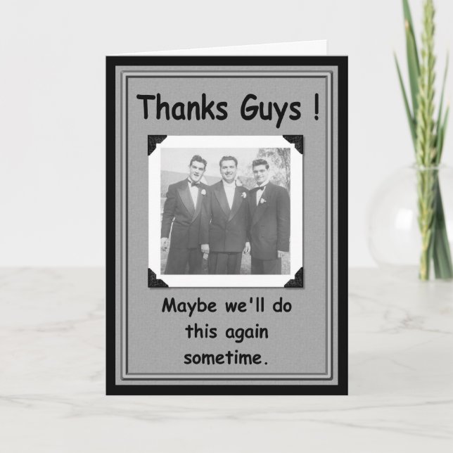 Thanks Guys Wedding Thanks - FUNNY Thank You Card (Front)