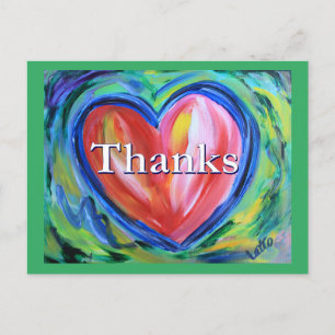 Thanks Heart Art Postcard
