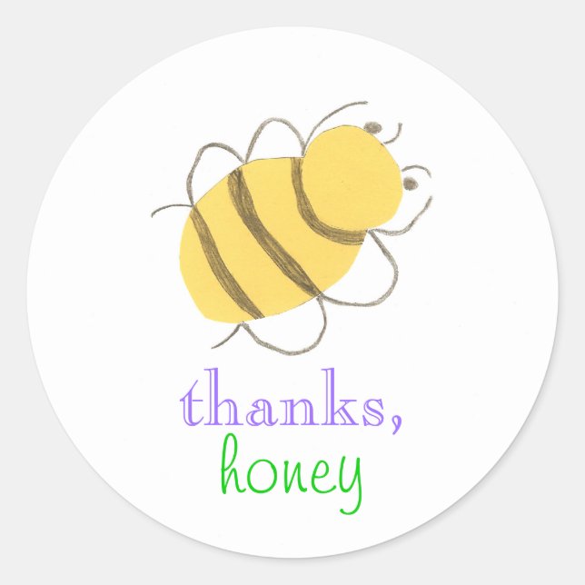 "Thanks honey" bee sticker (Front)
