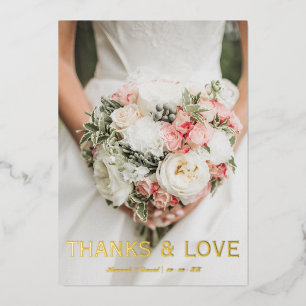 Thanks & Love wedding foil thank you card