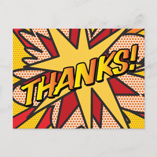 THANKS Modern Fun Personalized Speech Bubble Announcement Postcard (Front)