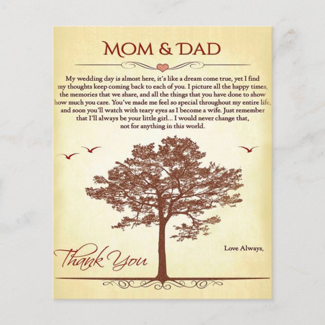 Thanks Mom and Dad Gift,Mother's/Father's Day Gift Flyer (Front)